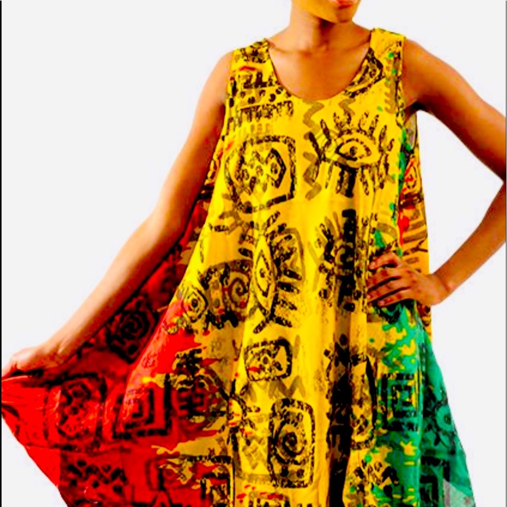 Sleeveless Umbrella Dress & Head Wrap
